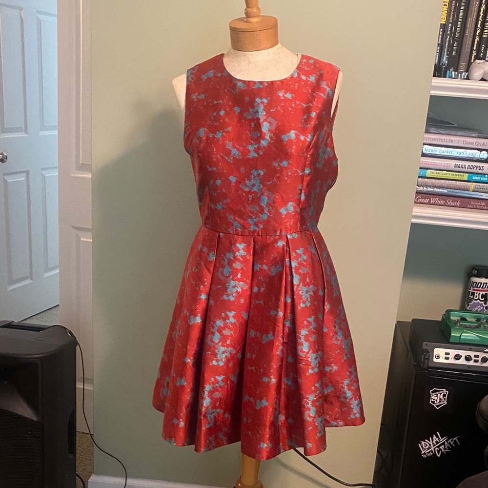 BB Dakota Red and Blue Floral Mini Dress